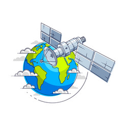 Satellite Orbiting Around Earth Spaceflight