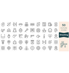 Set Of Shooting Icons Thin Linear Style Icons Pack