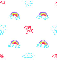 Seamless Pattern Childrens Drawings With Wax