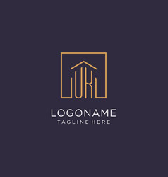 Uk Initial Square Logo Design Modern And Luxury