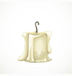 White Cartoon Wax Candle Gutter Isolated