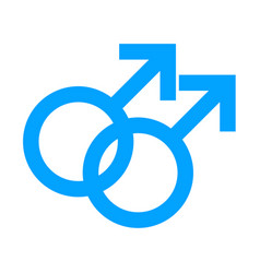 Gay Symbol In Simple Outline Blue Color Design