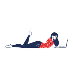 Woman Chilling And Using Laptop