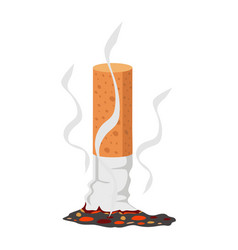 Cigarette Butt Icon Flat