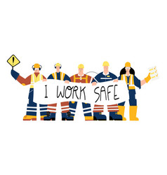 Construction Industrial Workers With I Work Safe