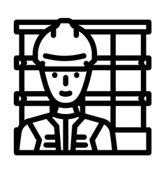 Engineer Construction Worker Line Icon