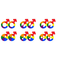 Gay Symbol Collection In Rainbow Color