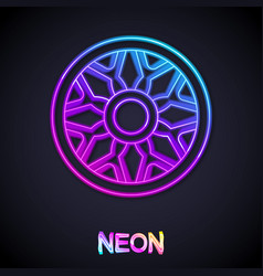 Glowing Neon Line Alloy Wheel For Car Icon