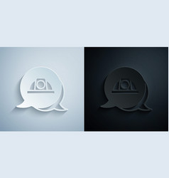 Paper Cut Worker Safety Helmet Icon Isolated