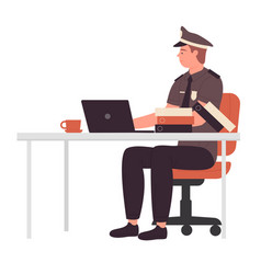 Policeman At Desk Work