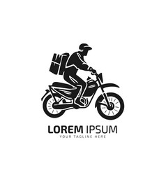 A Man Is Riding Scooter Bike Logo Delivery Icon