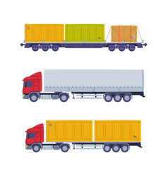 Cargo Transportation By Road And Train Logistics