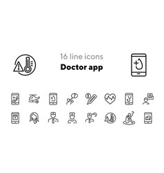 Doctor App Line Icon Set