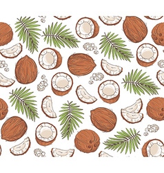 Hand drawn seamless pattern with coconuts Vector Image