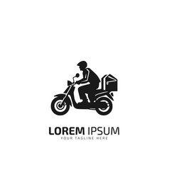 A Man Is Riding Scooter Logo Delivery Icon