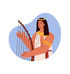 Ancient Egyptian Musician With Harp Flat