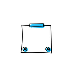 Blue Pinned Sticky Note Hand Drawn Icon