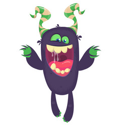 Funny Cartoon Monster With Laughing Face