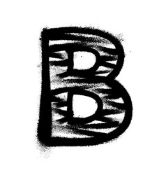 Letter B Graffiti Alphabet With Spray Lines