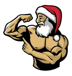 Muscle Santa Claus Show His Body