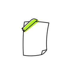 Glued Green Sticky Note Hand Drawn Icon