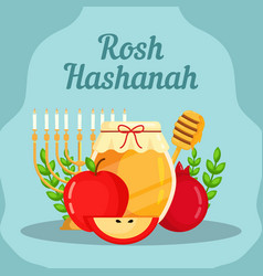 Rosh Hashanah In Flat Design Style