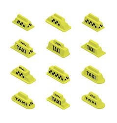 Taxi Checkers Set Flat 3d