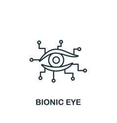 Bionic Eye Icon Monochrome Simple Line Future