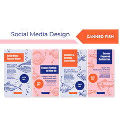 Canned Fish Marketing At Template Social Media Set