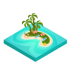 Isometric Tropical Beach Vacation Concept