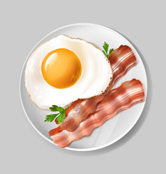 3d Realistic English Breakfast - Bacon Egg