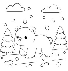 Cute Kawaii Polar Bear Coloring Page