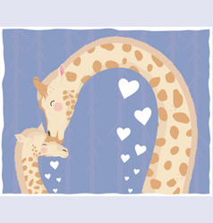 Giraffe Mom With Baby Card