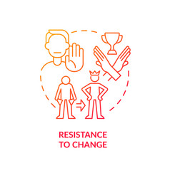 Resistance To Change Red Gradient Concept Icon