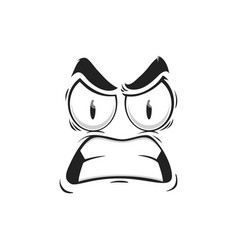 Cartoon face icon emoji with angry eyes Royalty Free Vector