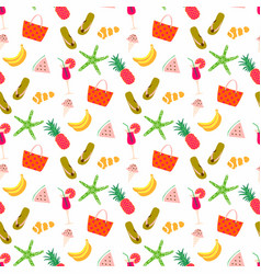 Summer Pattern Background With Fruits Bag Star