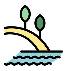 Tropical Island Icon Flat