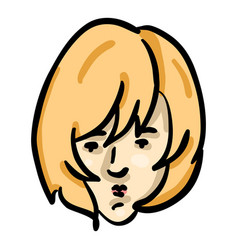 Woman Face Doodle Icon