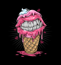 Ice Cream Lips And Teeth As Artwork