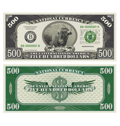 Obverse And Reverse 500 Dollars Banknote Buffalo