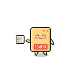 Cartoon Cement Sack Is Turning Off Light