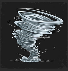 Hand Drawn Large Tornado Storm Natural Disaster