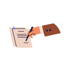 Hand Signing Business Document Signature On Paper