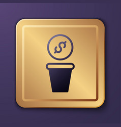 Purple Donation Money Icon Isolated On Purple