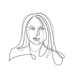 Woman Beauty Face Linear Delicate Line Art Of