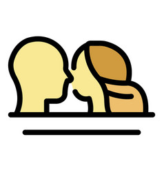 Just Married Kiss Icon Color Outline