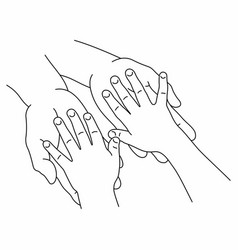 Adult Palms Holding Child Hands