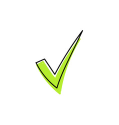 Green Check Mark Hand Drawn Icon