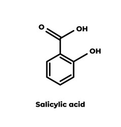 Salicylic Acid Molecule Skeletal Formula On White