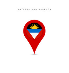 Teardrop Map Marker With Flag Of Antigua